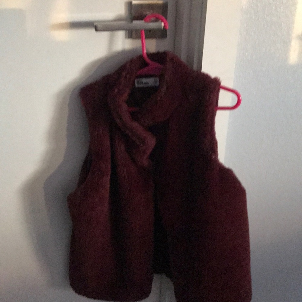 Magenta button up vest